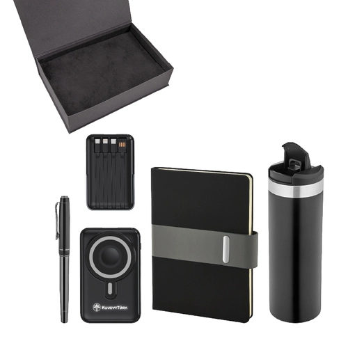 Kalem & Defter & Powerbank & Termos Set
