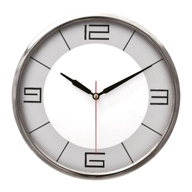 THOR707 GÜMÜŞ-GRİ METAL ÇERÇEVE DUVAR SAATİ (320MM)