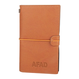 KUĞULU KAHVERENGİ TARİHSİZ DEFTER (11,5X20 CM)