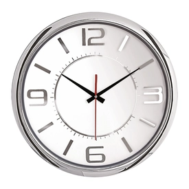 HELLEN404 BEYAZ-GÜMÜŞ METALİZE ÇERÇEVE DUVAR SAATİ (420MM)