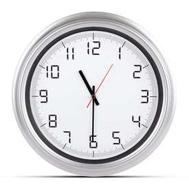 ATLAS GÜMÜŞ PLASTİK KASA DUVAR SAATİ (380MM)