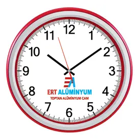 HESTIA546 KIRMIZI PLASTİK KASA DUVAR SAATİ (350 MM)