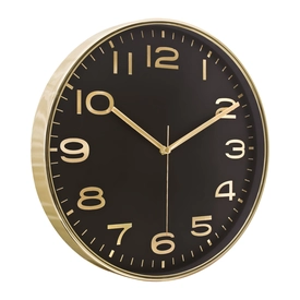 HADES406 SİYAH-ALTIN METALİZE ÇERÇEVE DUVAR SAATİ(380 MM)