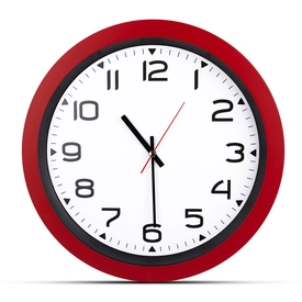 HERA KIRMIZI PLASTİK KASA DUVAR SAATİ (350MM)