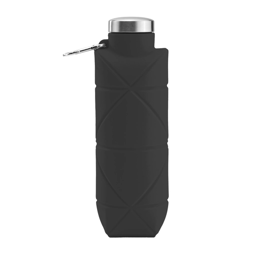 AYDENİZ SİYAH 700 ML KATLANABİLİR SİLİKON MATARA