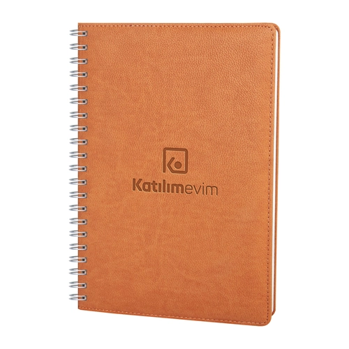 SUBAYEVLERİ KAHVERENGİ SPİRALLİ TARİHLİ HAFTALIK AJANDA (20x28 CM)
