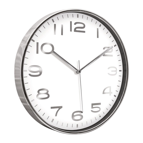 HADES406 BEYAZ-GÜMÜŞ METALİZE ÇERÇEVE DUVAR SAATİ(380 MM)