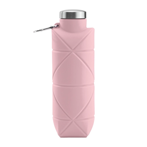 AYDENİZ PEMBE 700 ML KATLANABİLİR SİLİKON MATARA